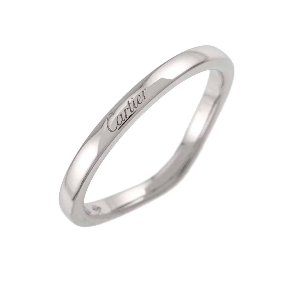 Cartier Ballerina Curve #53 Ring, 2mm wide, Platinum.